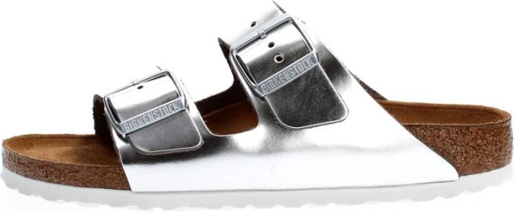 Birkenstock Arizona Dames Slippers Metallic Silver Narrow fit | Zilver | Leer - Foto 14