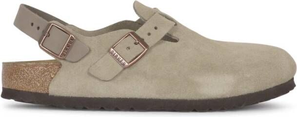 Birkenstock Platte schoenen in Taupe kleur