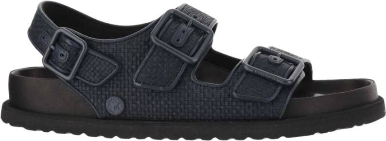 Birkenstock Raffia Sandalen met Lederen Trim Blue Heren