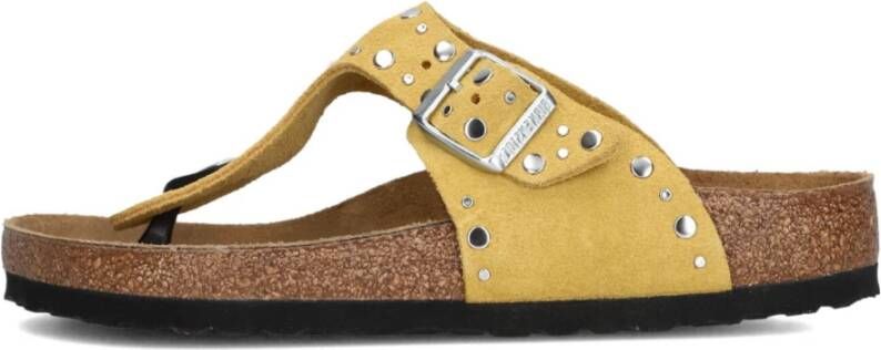 Birkenstock Rivet Border Dames Slippers Geel