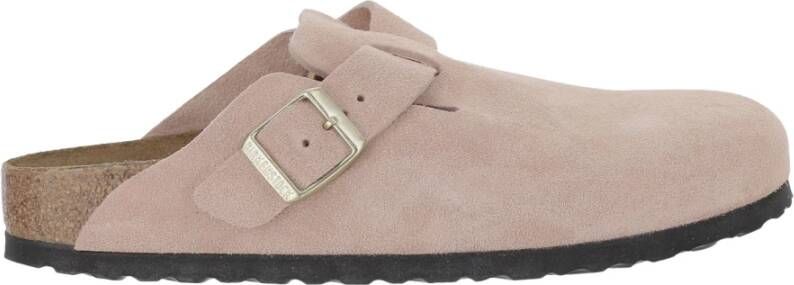 Birkenstock Roze Suède Sabot met Verstelbare Band Pink Dames