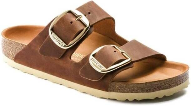 Birkenstock Sandalen Arizona Big Buckle Geolied Leer Brown Dames