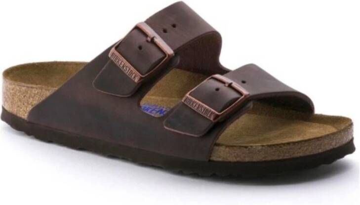 Birkenstock Sandalen Arizona Soft Footbed Geolied Nubuck Leer Brown Heren