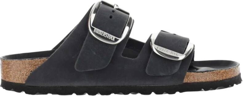 Birkenstock Sandalen met gesp en kurk Zwart Dames