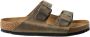 Birkenstock Slipper Arizona 1019313 Khaki Groen Vet Leer Normaal Zacht Voetbed - Thumbnail 2