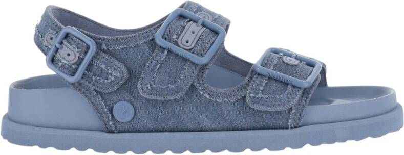 Birkenstock Sandales en denim et cuir Blue Dames