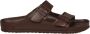 Birkenstock Chocoladebruine Dubbele Band Sandalen Brown Unisex - Thumbnail 15