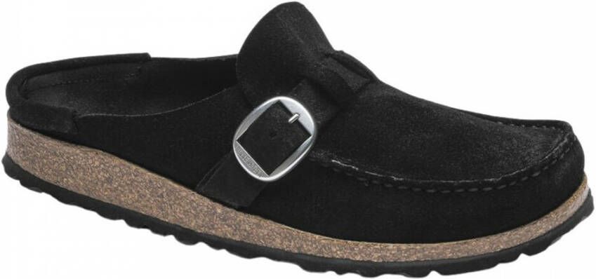 Birkenstock Zwarte Leren Pantoffels Herfst Winter Dames Black Dames