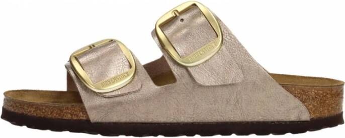 Birkenstock Satin Gesp Sandaal Beige Dames
