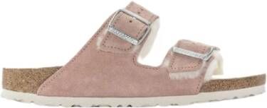 Birkenstock Shearling Sandalen Wol Pink Clay Pink Dames