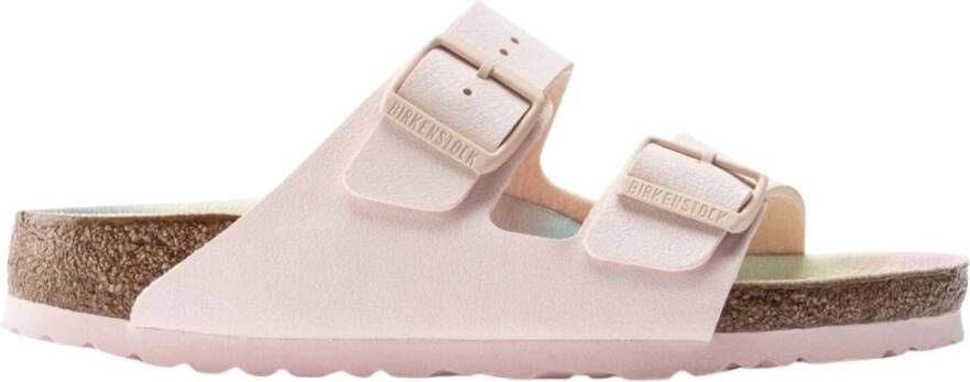 Birkenstock "Sliders; in roze synthetische stof"; Roze Dames