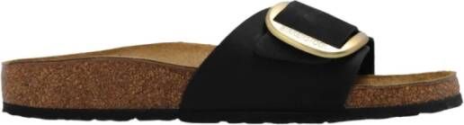 BIRKENSTOCK Slippers Dames Madrid Big Buckle Nubuck Zwart - Foto 12
