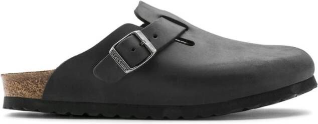 Birkenstock Boston Oiled Leather Klompen Black Dames