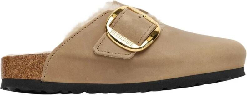 BIRKENSTOCK Instappers Dames Boston Big Buckle Nubuck Beige - Foto 9