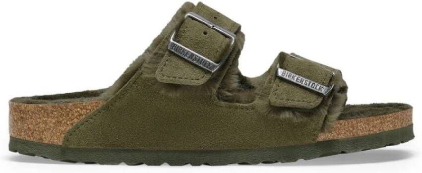 Birkenstock Shearling Arizona Sandalen Groen Heren