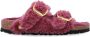 Birkenstock Shearling Sandalen met Grote Gesp Pink Dames - Thumbnail 1