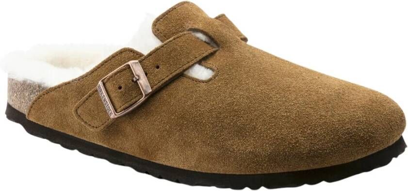 Birkenstock Klompen Mocassins Boston Shearling daim fourrure