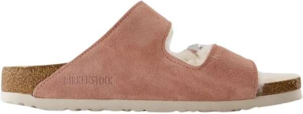 Birkenstock Shearling Sandalen Wol Pink Clay Pink Dames