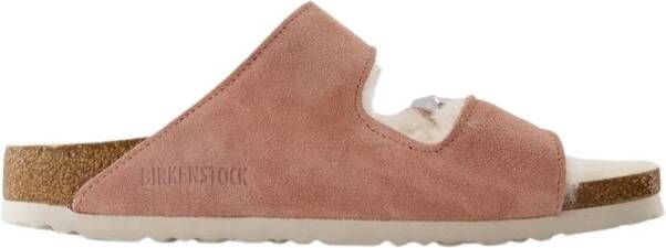 Birkenstock Shearling Sandalen Wol Pink Clay Pink Dames