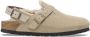 Birkenstock Beige Suède Sandalen met Shearling Voering Beige Dames - Thumbnail 1