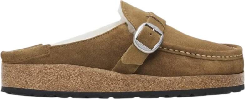 Birkenstock Suède Bontgevoerde Sandalen Brown