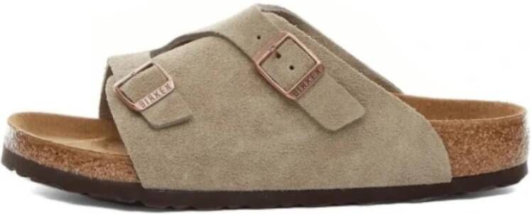 Birkenstock Suède Kurk Sandalen Verstelbare Gesp Sluiting Beige Heren - Foto 5