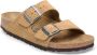 Birkenstock Arizona Lederen Slippers Beige - Thumbnail 1