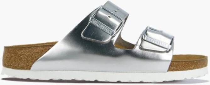 Birkenstock Arizona Dames Slippers Metallic Silver Narrow fit | Zilver | Leer - Foto 12