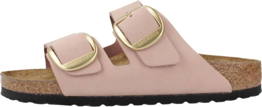 Birkenstock Klassieke Big Buckle Nubuck Leren Sandaal Pink Dames