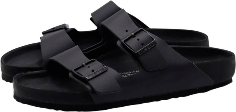 Birkenstock Natuurlijke Leren Sandalen met Dubbele Bandjes Black Unisex