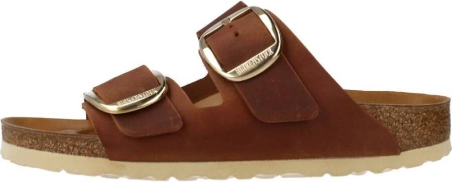 Birkenstock ssandalen Arizona Big Buckle Natural Leather Oiled Etroit Bruin - Foto 12