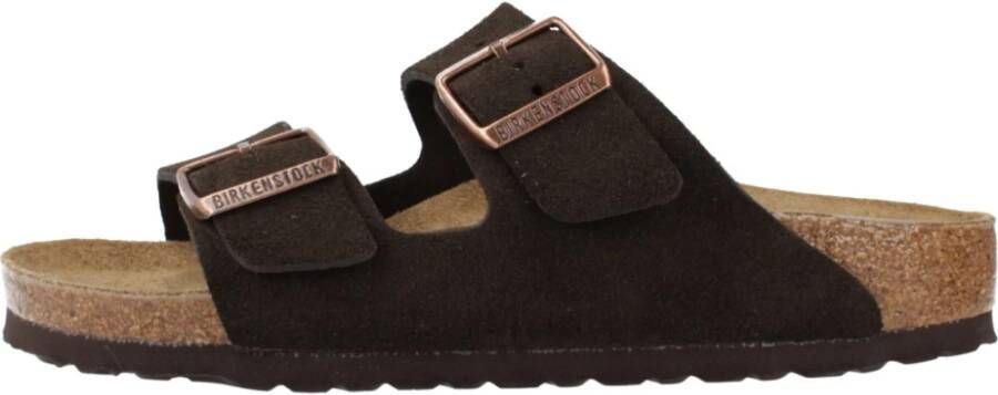 Birkenstock Bruine leren sandalen Brown