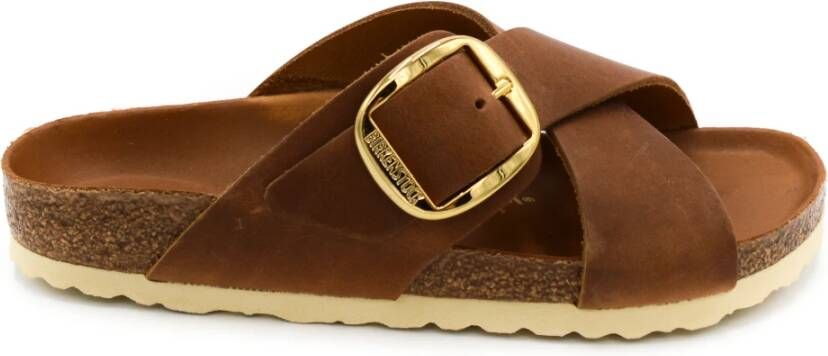 Birkenstock Sliders Bruin Dames