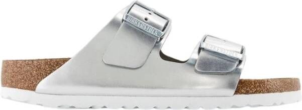 Birkenstock Arizona Dames Slippers Metallic Silver Narrow fit | Zilver | Leer - Foto 13