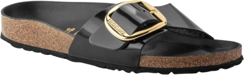 Birkenstock Low-Top Sneakers Sandale Madrid Big Buckle Natural Leather in zwart - Foto 4