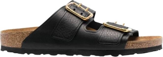 Birkenstock Zwarte Leren Sandalen Black Dames - Foto 2