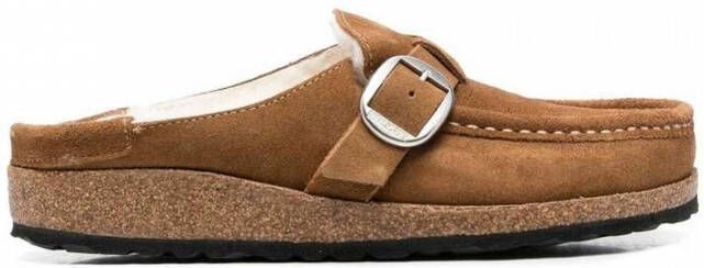 Birkenstock Suède Bontgevoerde Sandalen Brown