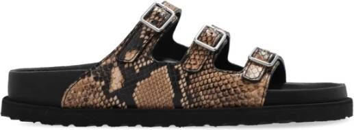 Birkenstock Slippers Florida gevoerd Brown Dames