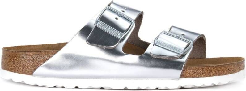 Birkenstock Arizona Dames Slippers Metallic Silver Narrow fit | Zilver | Leer - Foto 11