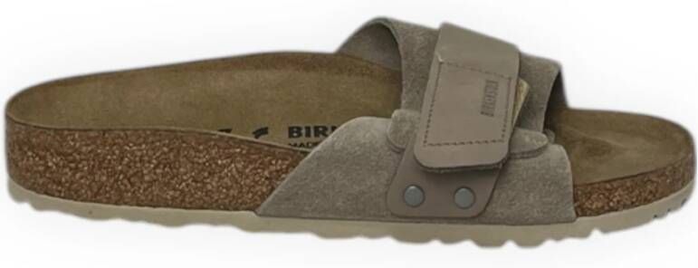 Birkenstock Women's Oita Suede Leather Sandalen Narrow beige bruin
