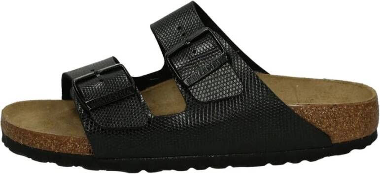 Birkenstock Slippers Arizona BF Shiny Lizard Black