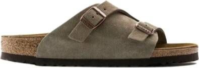 Birkenstock Stijlvolle Suède Sandalen in Taupe Grijs Heren
