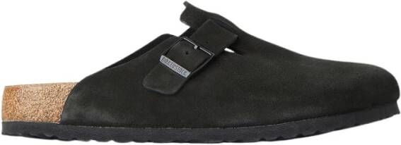 Birkenstock Suède Boston Klompen Black Unisex