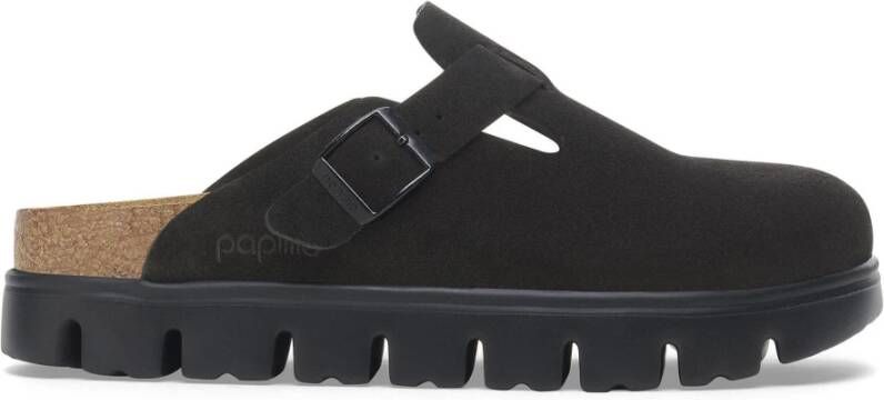 Birkenstock Suede Boston Sandal Black Dames