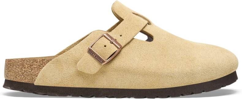 Birkenstock Zweedse Mules met Gespsluiting Beige Heren