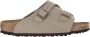 Birkenstock Suède Kurk Sandalen Verstelbare Gesp Sluiting Beige Heren - Thumbnail 2
