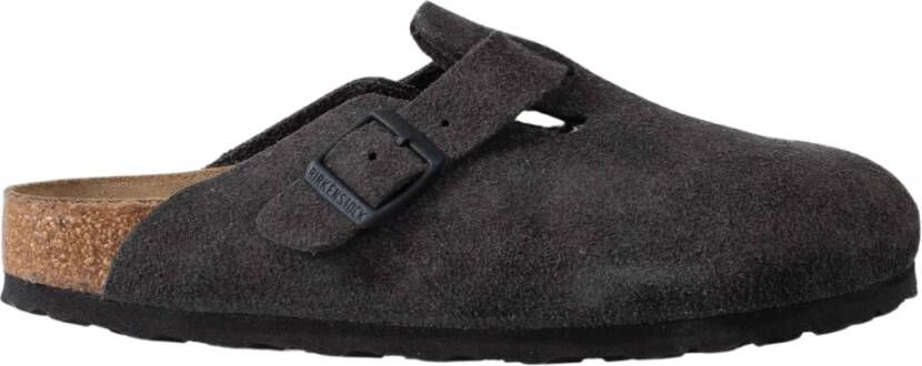 Birkenstock Suede Leder Clog Black Dames