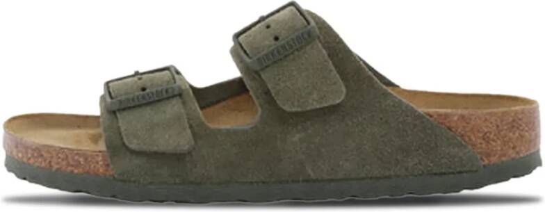 Birkenstock Arizona Suede Sandalen Green Dames