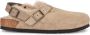 Birkenstock Beige Suède Sandalen met Shearling Voering Beige Dames - Thumbnail 5