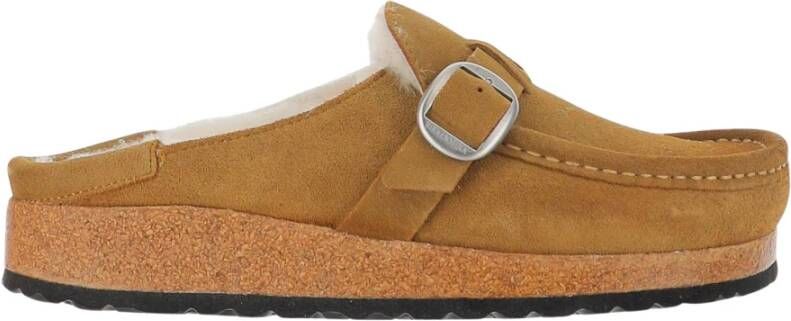 Birkenstock Suède Bontgevoerde Sandalen Brown